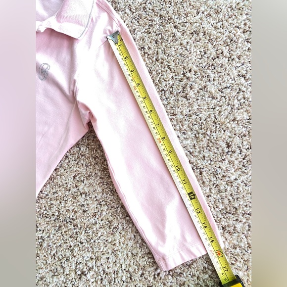 Conte of Florence women's Polo Shirt. rhinestone logo.Quarter sleeves.Pink.Sz S - Picture 11 of 11
